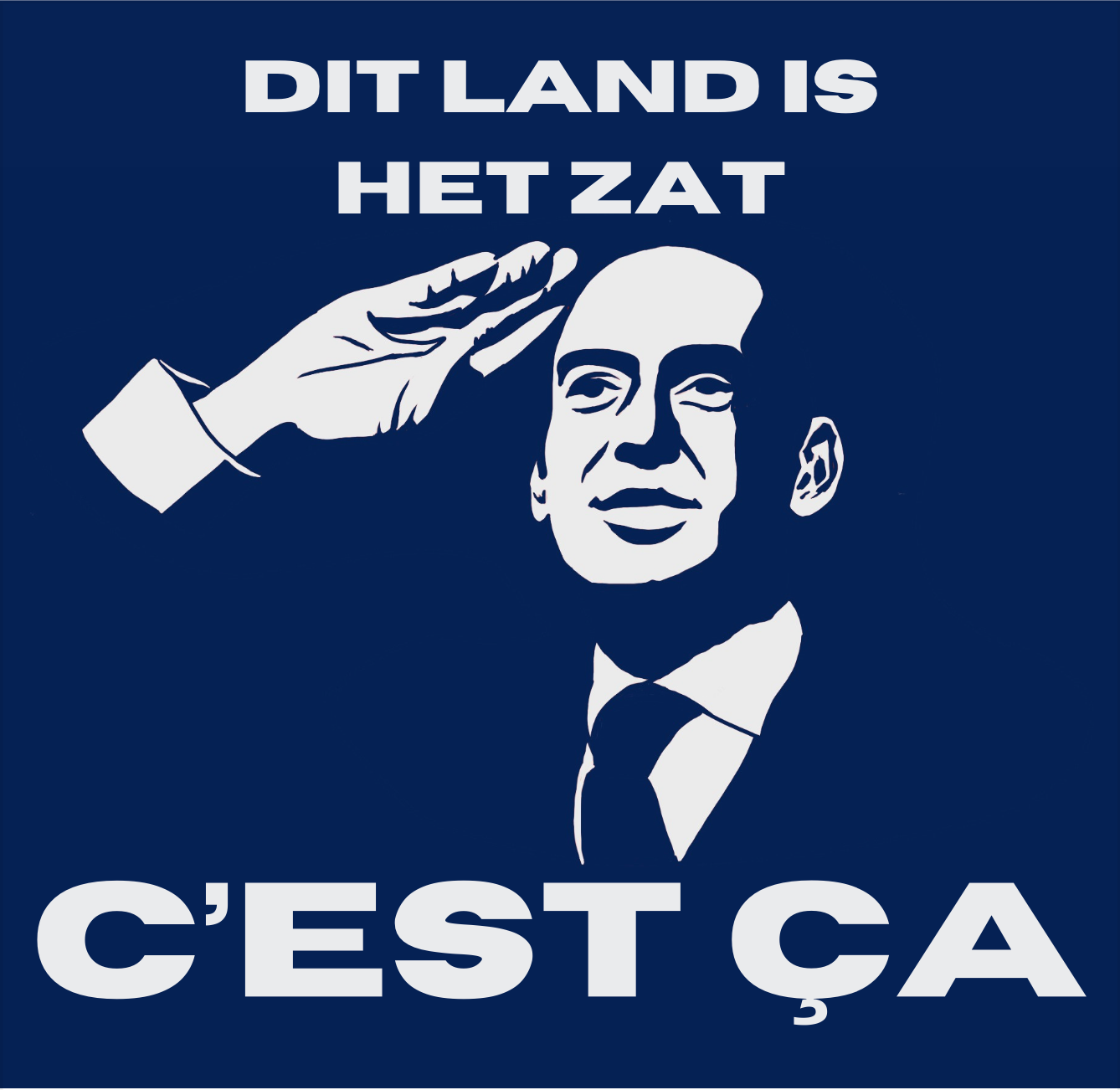 Sticker DIT LAND IS HET ZAT CEST CA blauw