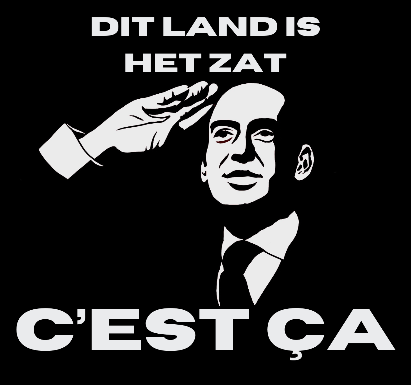 Sticker DIT LAND IS HET ZAT CEST CA Zwart